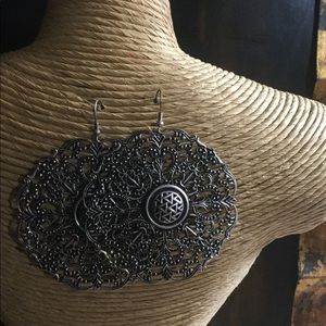Matt Silver Pierced Earrings.